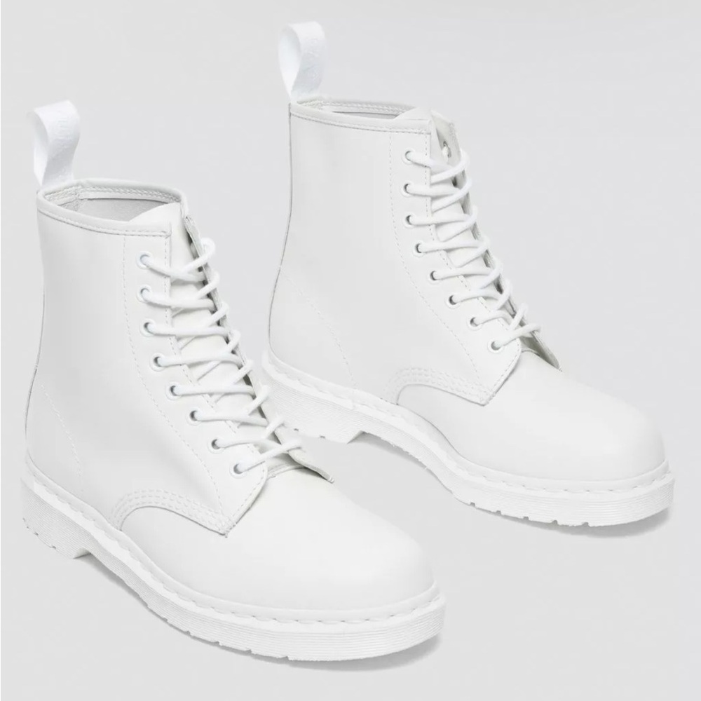 Dr. Martens white 1460 MONO SLL UP BOOTS